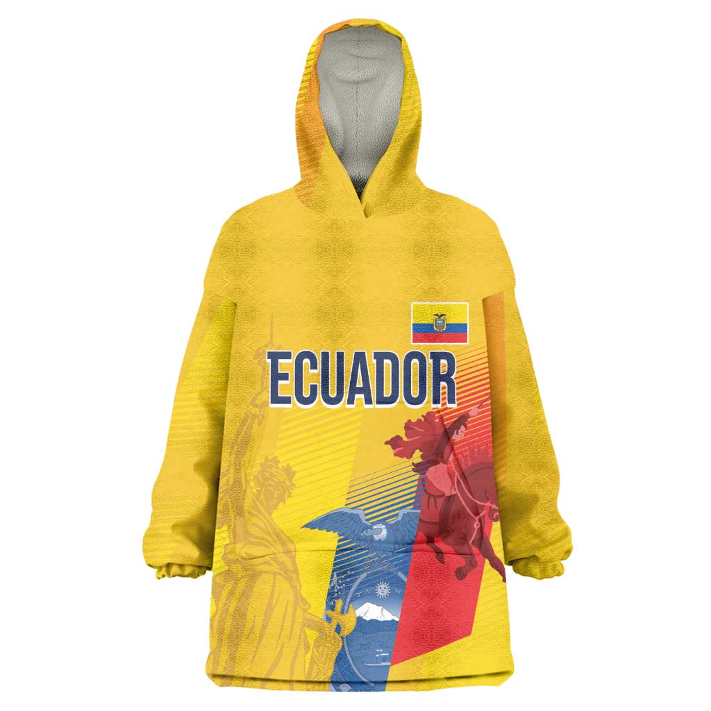 Ecuador Football Custom WC2026 Wearable Blanket Hoodie Historical Symbols - Wonder Print Shop