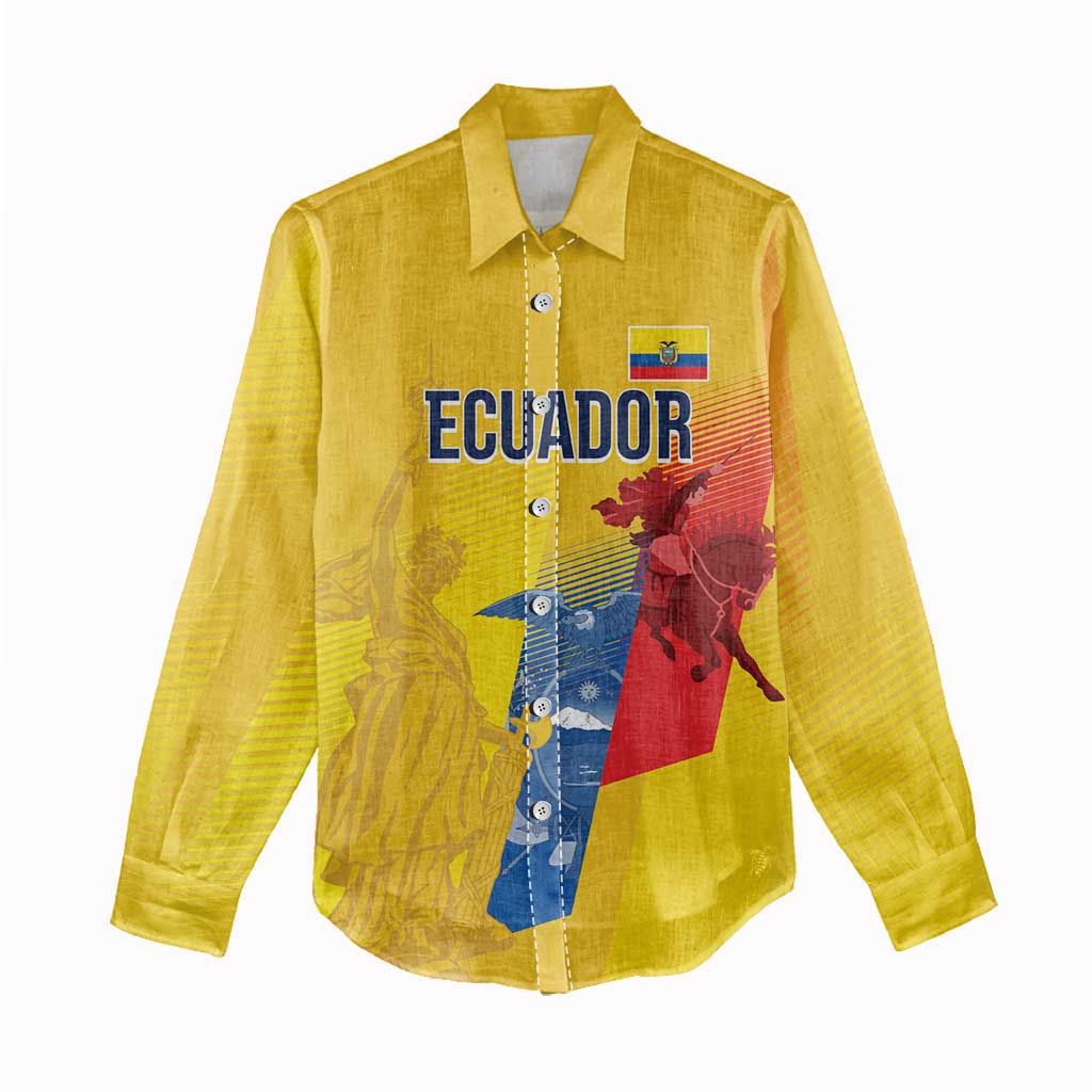 Ecuador Football Custom WC2026 Women Casual Shirt Historical Symbols - Wonder Print Shop