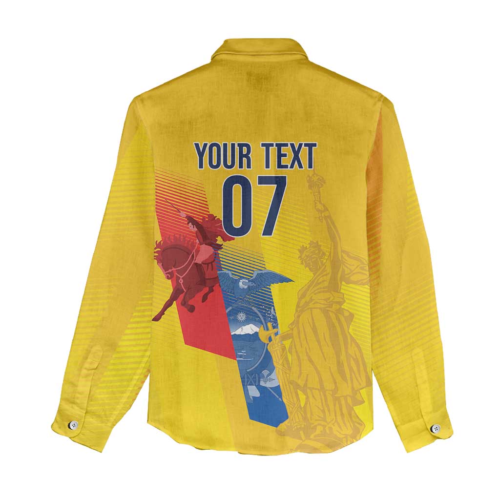 Ecuador Football Custom WC2026 Women Casual Shirt Historical Symbols - Wonder Print Shop