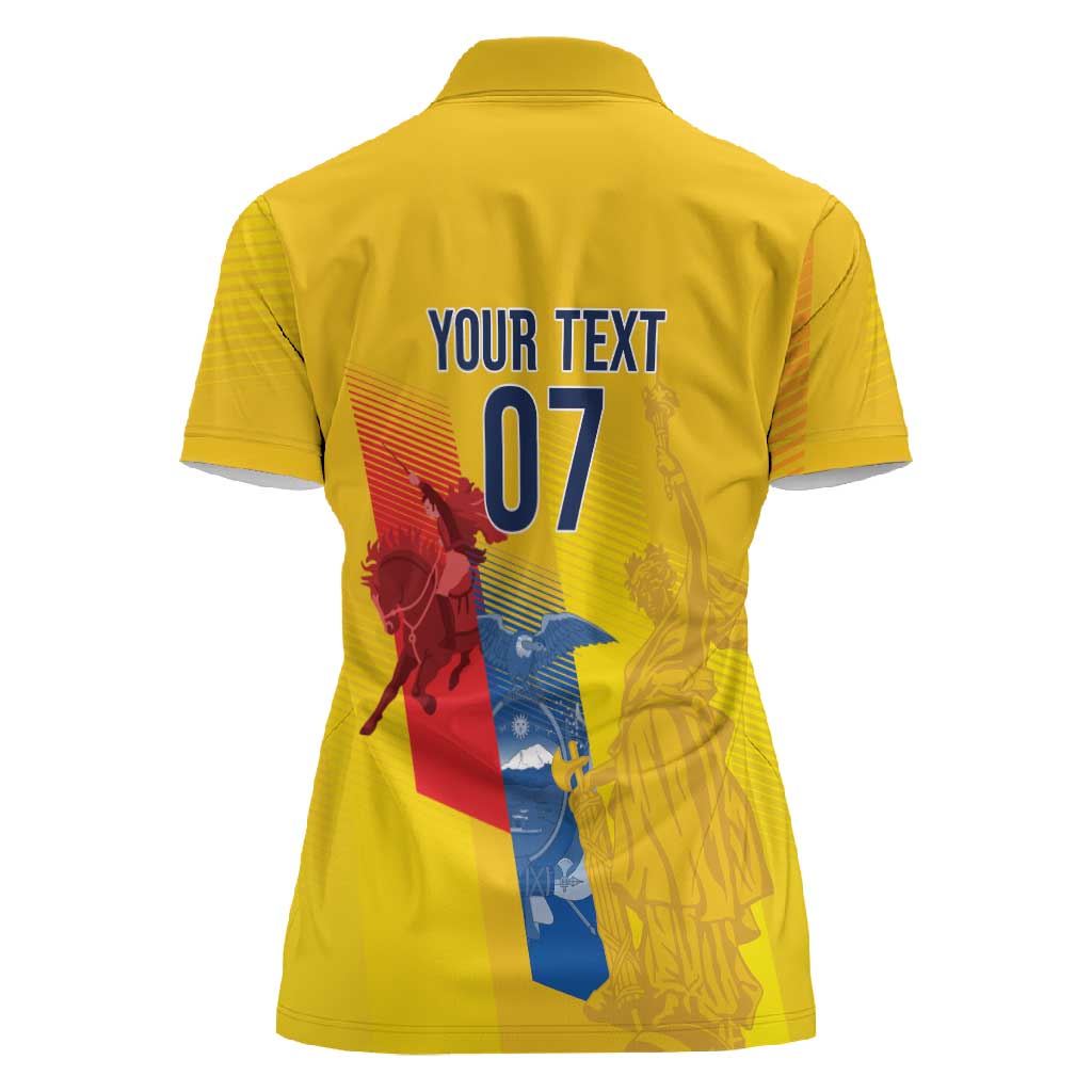 Ecuador Football Custom WC2026 Women Polo Shirt Historical Symbols - Wonder Print Shop