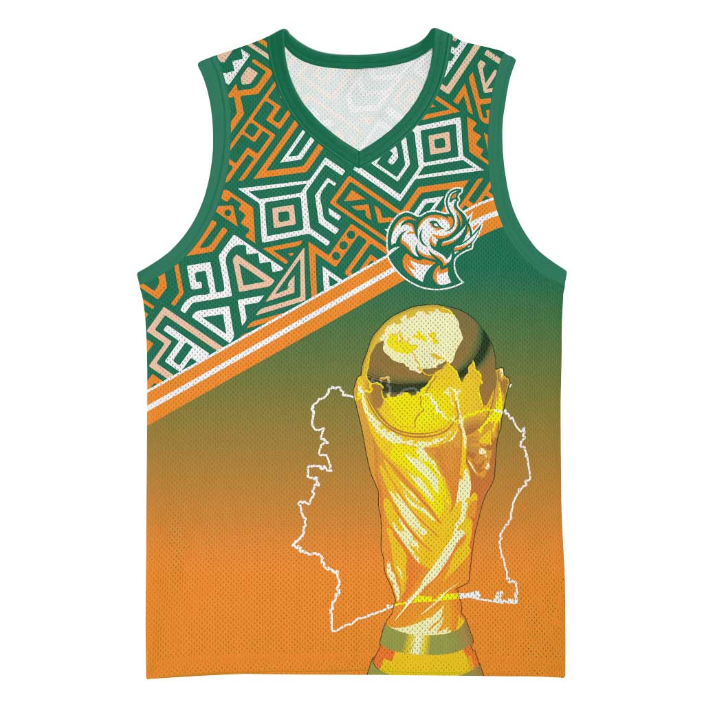 Ivory Coast Football Tribal Patterns Basketball Jersey WC2026 - Wonder Print Shop