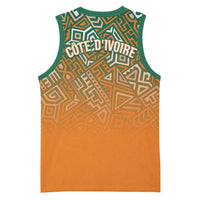 Ivory Coast Football Tribal Patterns Basketball Jersey WC2026 - Wonder Print Shop