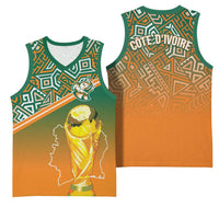 Ivory Coast Football Tribal Patterns Basketball Jersey WC2026 - Wonder Print Shop