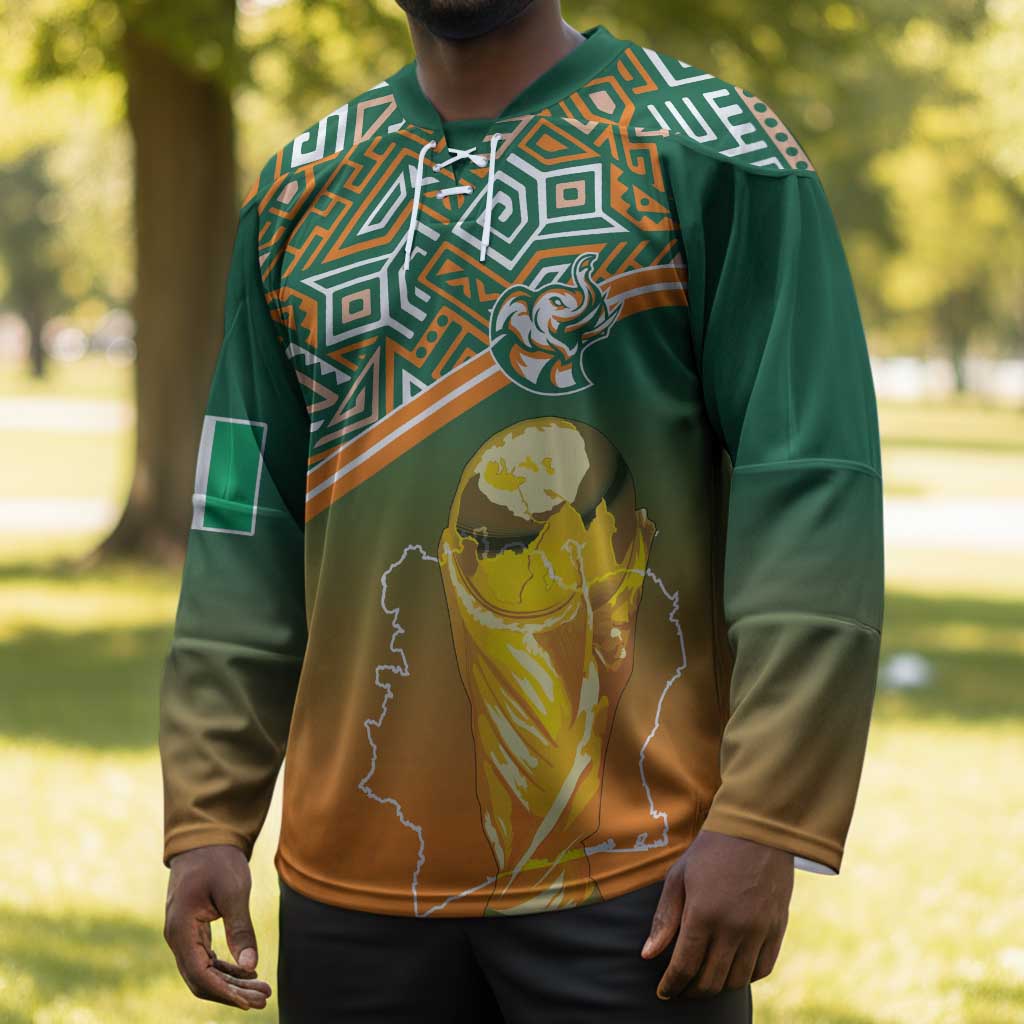 Ivory Coast Football Tribal Patterns Hockey Jersey WC2026 - Wonder Print Shop