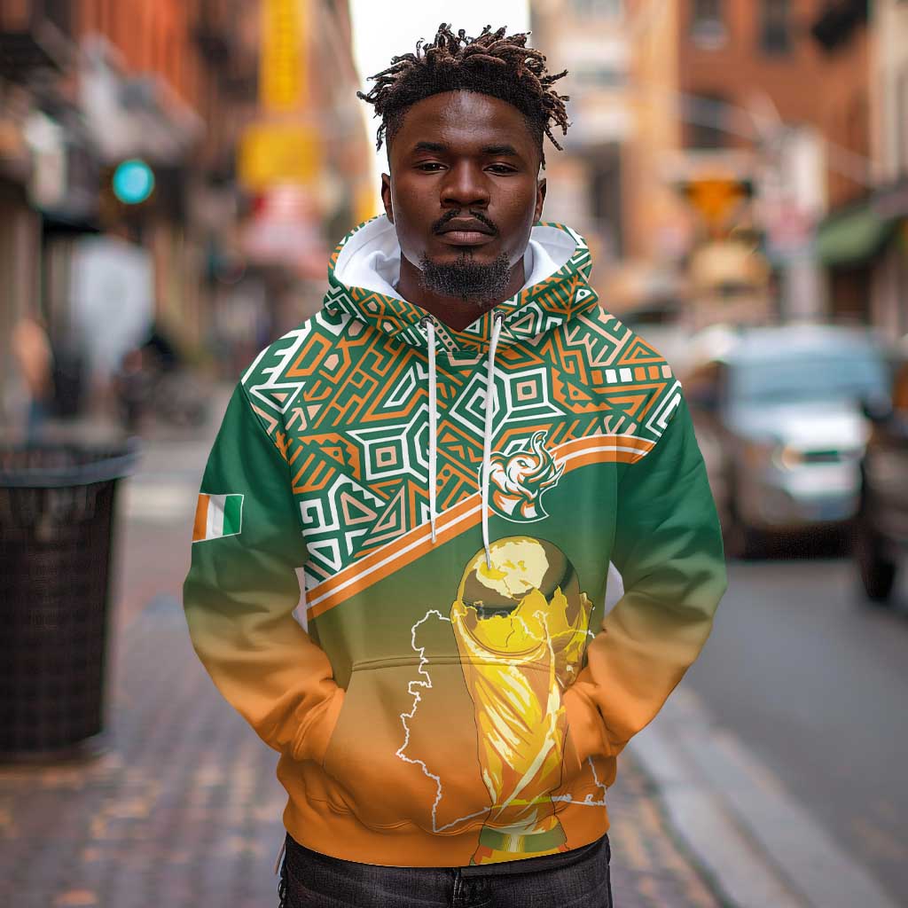 Ivory Coast Football Tribal Patterns Hoodie WC2026 - Wonder Print Shop
