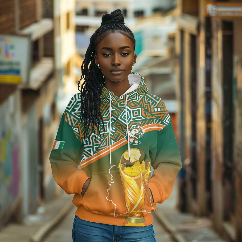 Ivory Coast Football Tribal Patterns Hoodie WC2026 - Wonder Print Shop