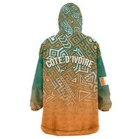 Ivory Coast Football Tribal Patterns Kid Wearable Blanket Hoodie WC2026 - Wonder Print Shop