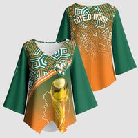 Ivory Coast Football Tribal Patterns Kimono Sleeve Blouse WC2026 - Wonder Print Shop