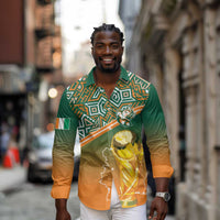 Ivory Coast Football Tribal Patterns Long Sleeve Button Shirt WC2026 - Wonder Print Shop