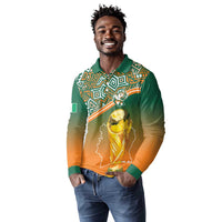 Ivory Coast Football Tribal Patterns Long Sleeve Polo Shirt WC2026 - Wonder Print Shop