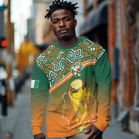 Ivory Coast Football Tribal Patterns Long Sleeve Shirt WC2026 - Wonder Print Shop