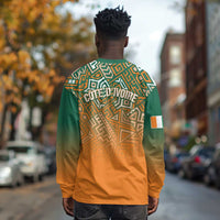 Ivory Coast Football Tribal Patterns Long Sleeve Shirt WC2026 - Wonder Print Shop