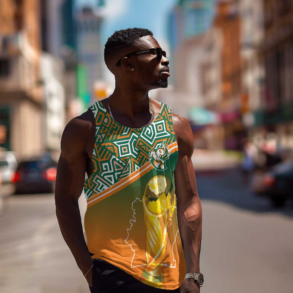 Ivory Coast Football Tribal Patterns Men Tank Top WC2026 - Wonder Print Shop
