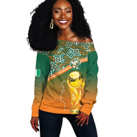 Ivory Coast Football Tribal Patterns Off Shoulder Sweater WC2026 - Wonder Print Shop