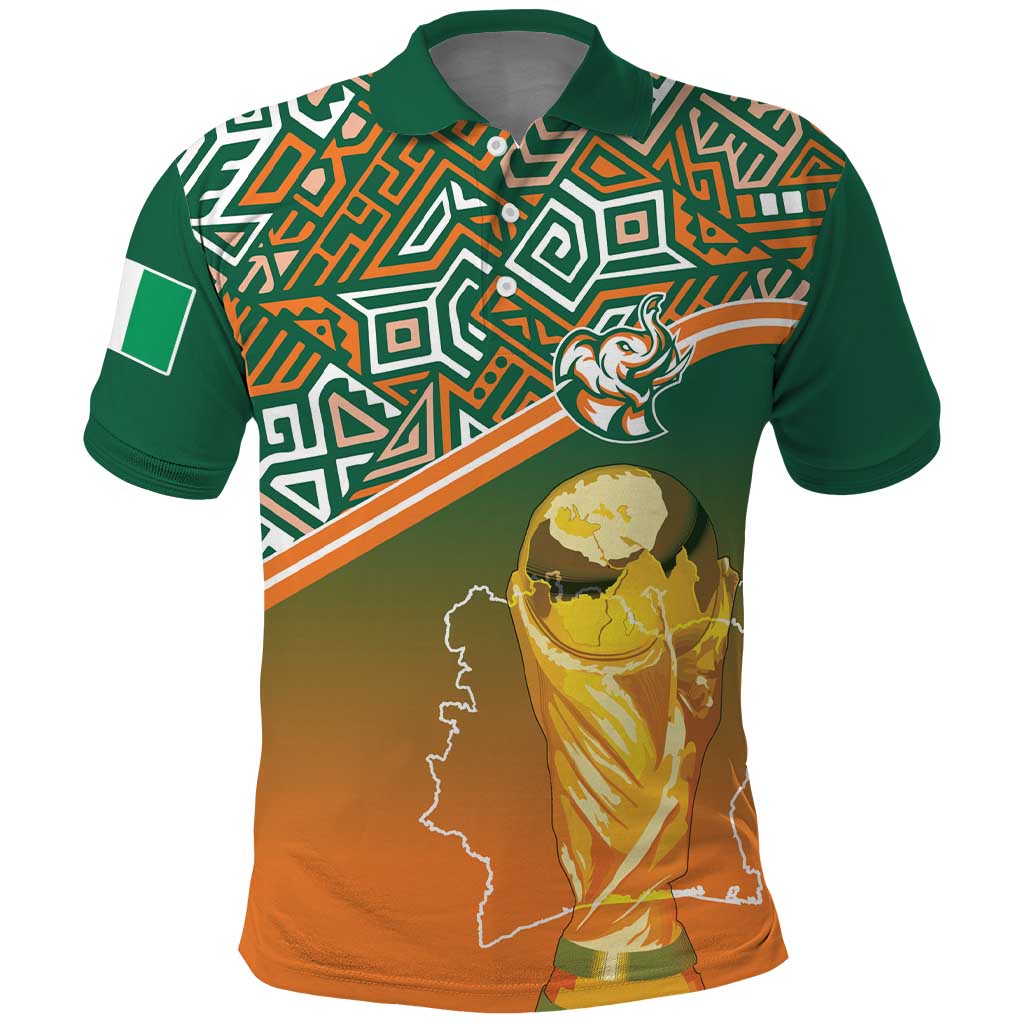 Ivory Coast Football Tribal Patterns Polo Shirt WC2026 - Wonder Print Shop
