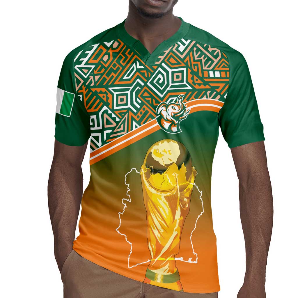 Ivory Coast Football Tribal Patterns Rugby Jersey WC2026 - Wonder Print Shop