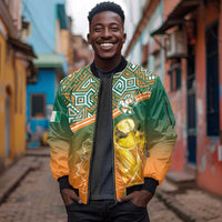 Ivory Coast Football Tribal Patterns Sleeve Zip Bomber Jacket WC2026 - Wonder Print Shop