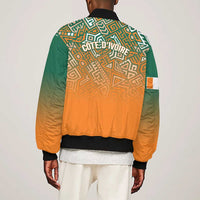 Ivory Coast Football Tribal Patterns Sleeve Zip Bomber Jacket WC2026 - Wonder Print Shop