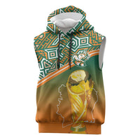 Ivory Coast Football Tribal Patterns Sleeveless Hoodie WC2026 - Wonder Print Shop