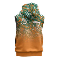 Ivory Coast Football Tribal Patterns Sleeveless Hoodie WC2026 - Wonder Print Shop