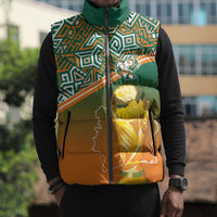 Ivory Coast Football Tribal Patterns Sleeveless Puffer Jacket WC2026 - Wonder Print Shop