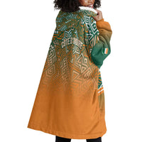 Ivory Coast Football Tribal Patterns Wearable Blanket Hoodie WC2026 - Wonder Print Shop
