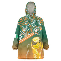 Ivory Coast Football Tribal Patterns Wearable Blanket Hoodie WC2026 - Wonder Print Shop