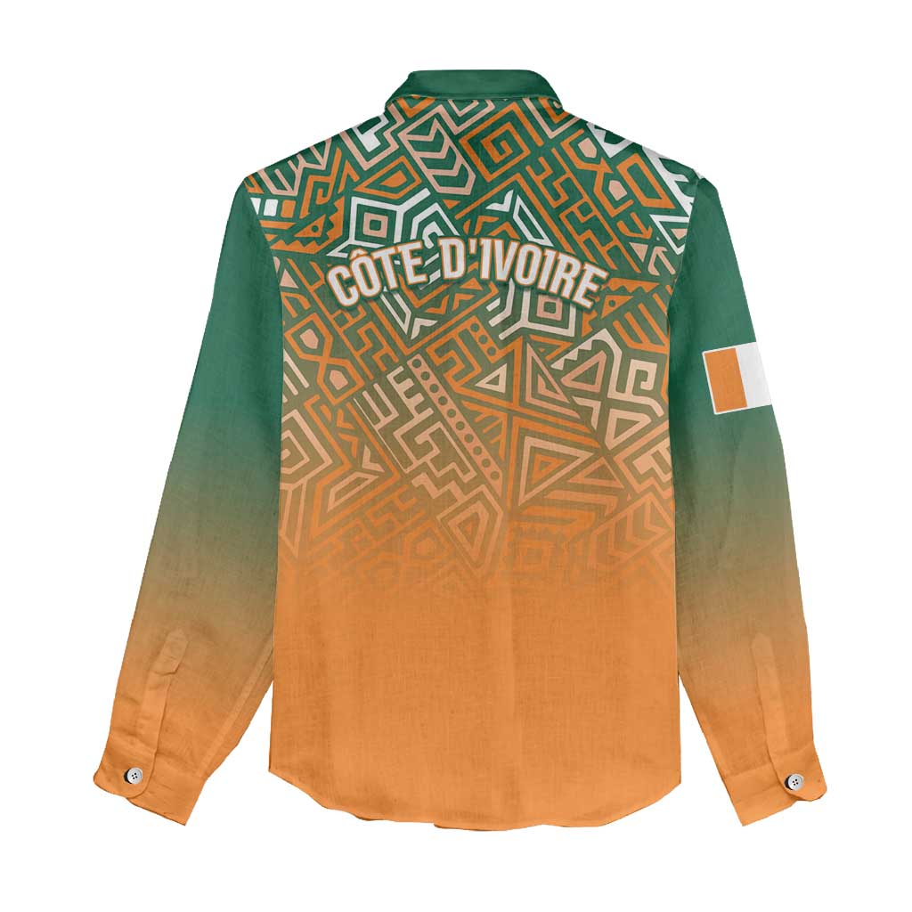 Ivory Coast Football Tribal Patterns Women Casual Shirt WC2026 - Wonder Print Shop