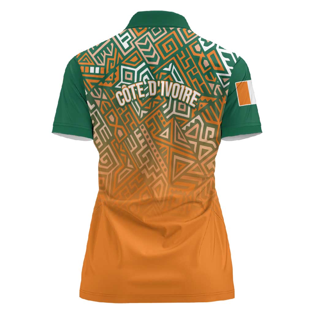 Ivory Coast Football Tribal Patterns Women Polo Shirt WC2026 - Wonder Print Shop