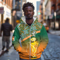 Ivory Coast Football Tribal Patterns Zip Hoodie WC2026 - Wonder Print Shop