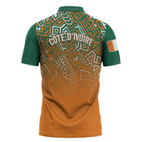 Ivory Coast Football Tribal Patterns Zipper Polo Shirt WC2026 - Wonder Print Shop