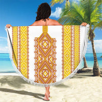 Habesha Motifs Ethiopia Beach Blanket Tilet White Gold