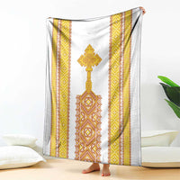 Habesha Motifs Ethiopia Blanket Tilet White Gold
