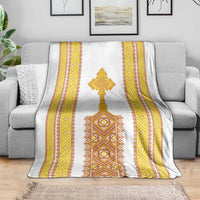 Habesha Motifs Ethiopia Blanket Tilet White Gold