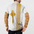 Habesha Motifs Ethiopia Button Sweatshirt Tilet White Gold