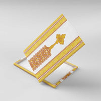 Habesha Motifs Ethiopia Canvas Wall Art Tilet White Gold
