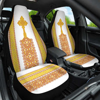 Habesha Motifs Ethiopia Car Seat Cover Tilet White Gold