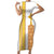Habesha Motifs Ethiopia Family Matching Short Sleeve Bodycon Dress and Hawaiian Shirt Tilet White Gold