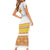 Habesha Motifs Ethiopia Family Matching Short Sleeve Bodycon Dress and Hawaiian Shirt Tilet White Gold