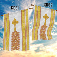 Habesha Motifs Ethiopia Garden Flag Tilet White Gold