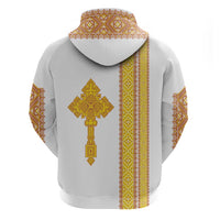 Habesha Motifs Ethiopia Hoodie Tilet White Gold