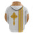Habesha Motifs Ethiopia Hoodie Tilet White Gold