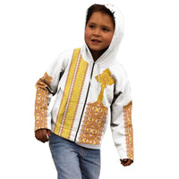 Habesha Motifs Ethiopia Kid Hoodie Tilet White Gold
