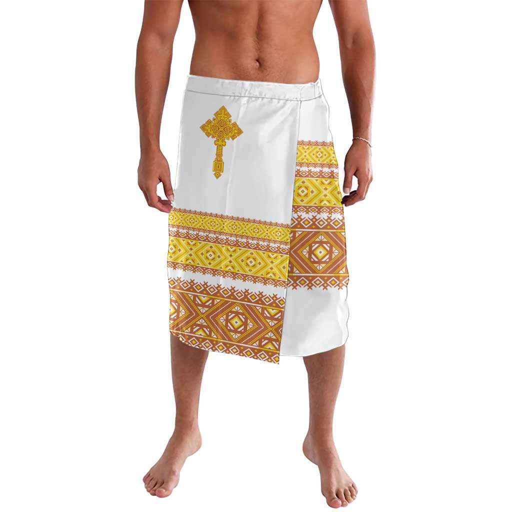 Habesha Motifs Ethiopia Lavalava Tilet White Gold