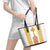 Habesha Motifs Ethiopia Leather Tote Bag Tilet White Gold