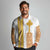 Habesha Motifs Ethiopia Long Sleeve Polo Shirt Tilet White Gold