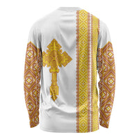 Habesha Motifs Ethiopia Long Sleeve Shirt Tilet White Gold