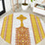 Habesha Motifs Ethiopia Round Carpet Tilet White Gold