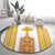 Habesha Motifs Ethiopia Round Carpet Tilet White Gold