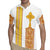 Habesha Motifs Ethiopia Rugby Jersey Tilet White Gold